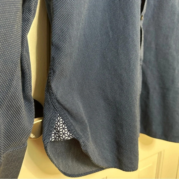 TED BAKER Blue Endurance Button Down Shirt 17 (US 2XL) Geometric Pattern Lining - Picture 2 of 8